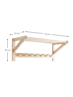 Appendiabiti Con Cappelliera In Legno Di Pino Cole