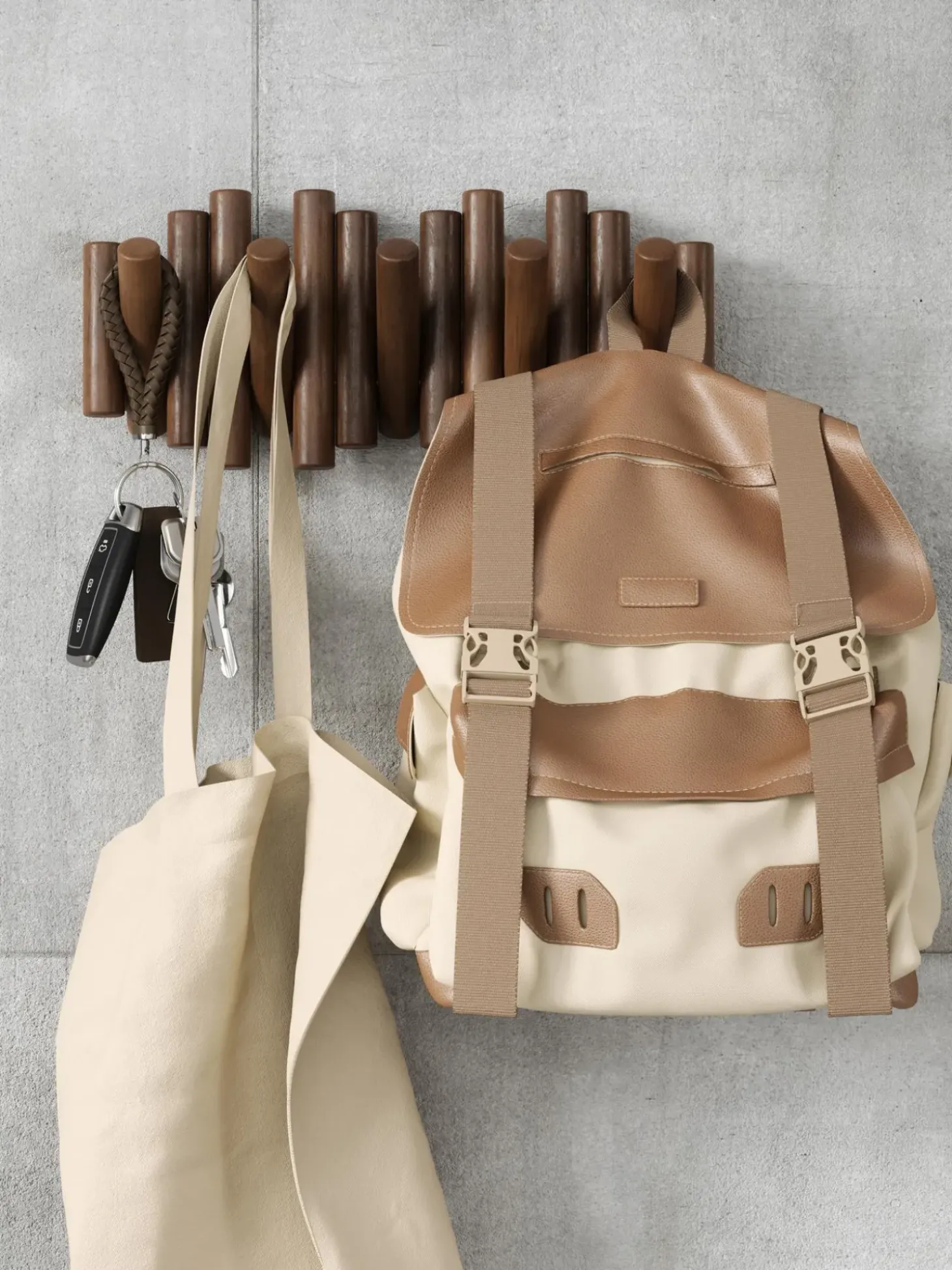 Appendiabiti Da Parete In Legno Di Pino Picket