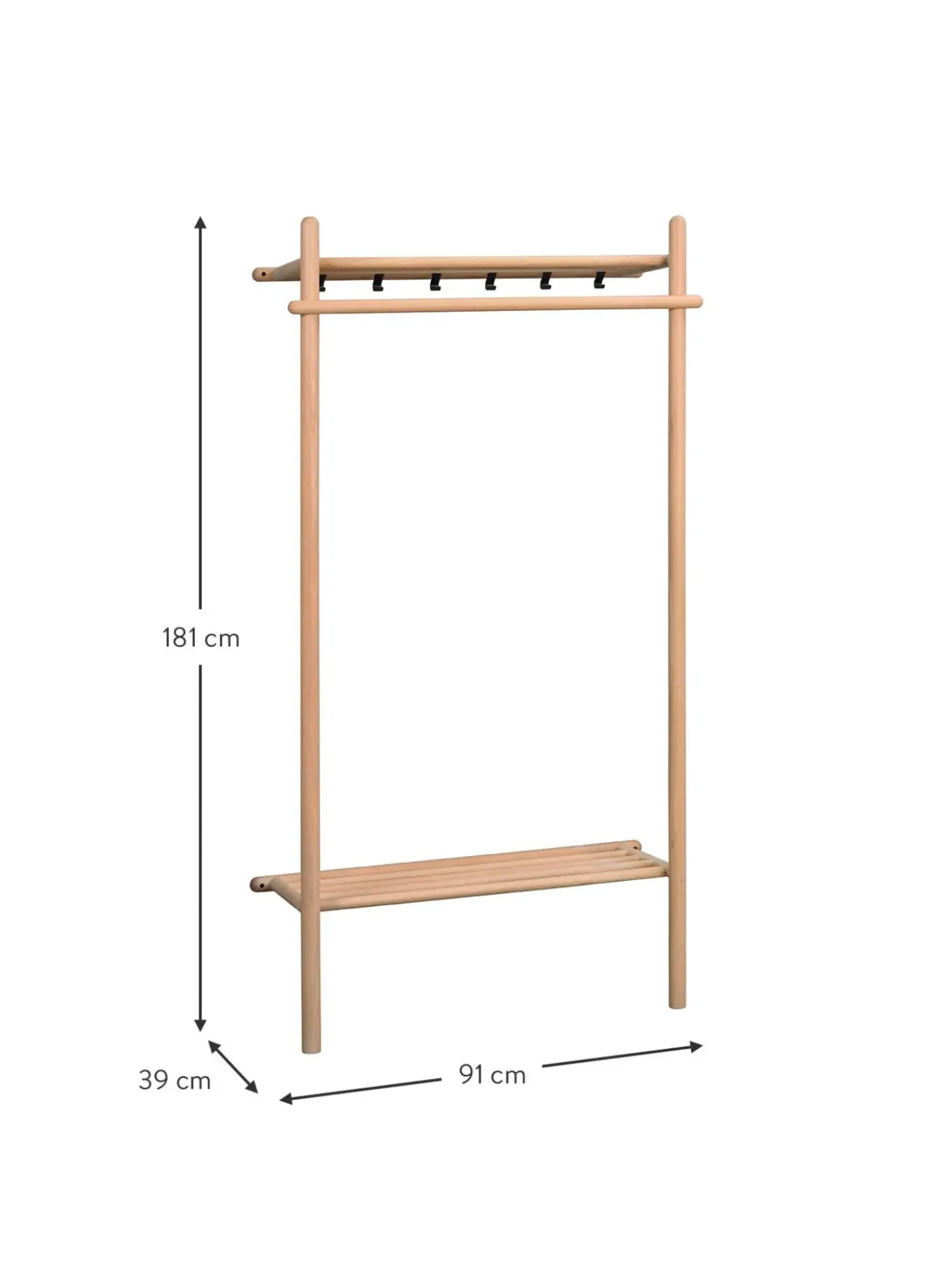 Appendiabiti In Legno Di Quercia Milford