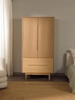 Armadio 2 Ante In Finitura In Legno Di Quercia Cassy