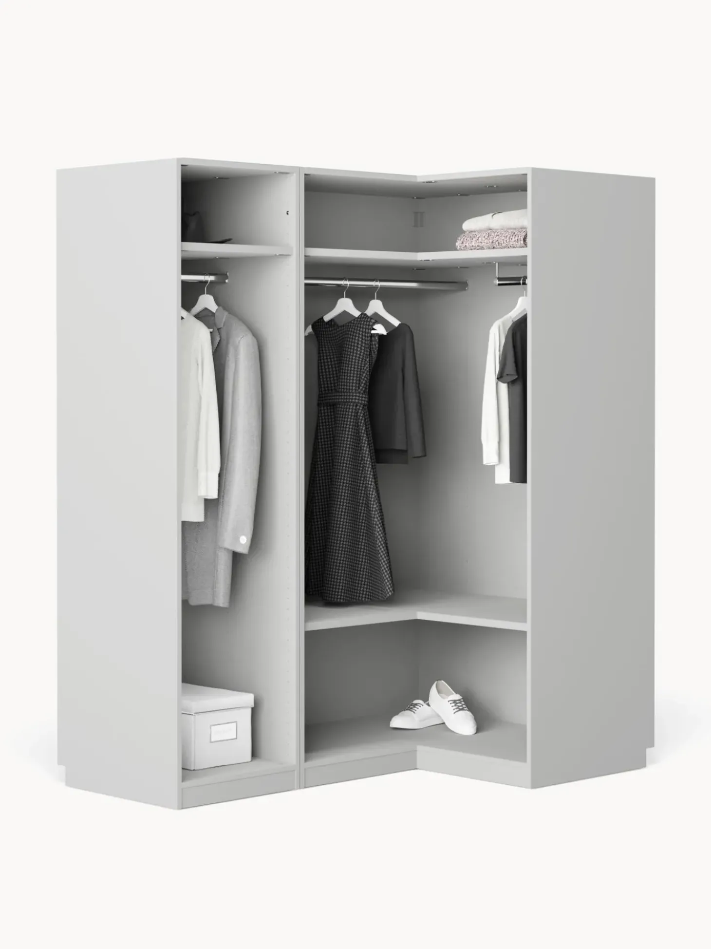 Armadio Angolare Componibile Charlotte, Larg. 165 Cm, Diverse Varianti