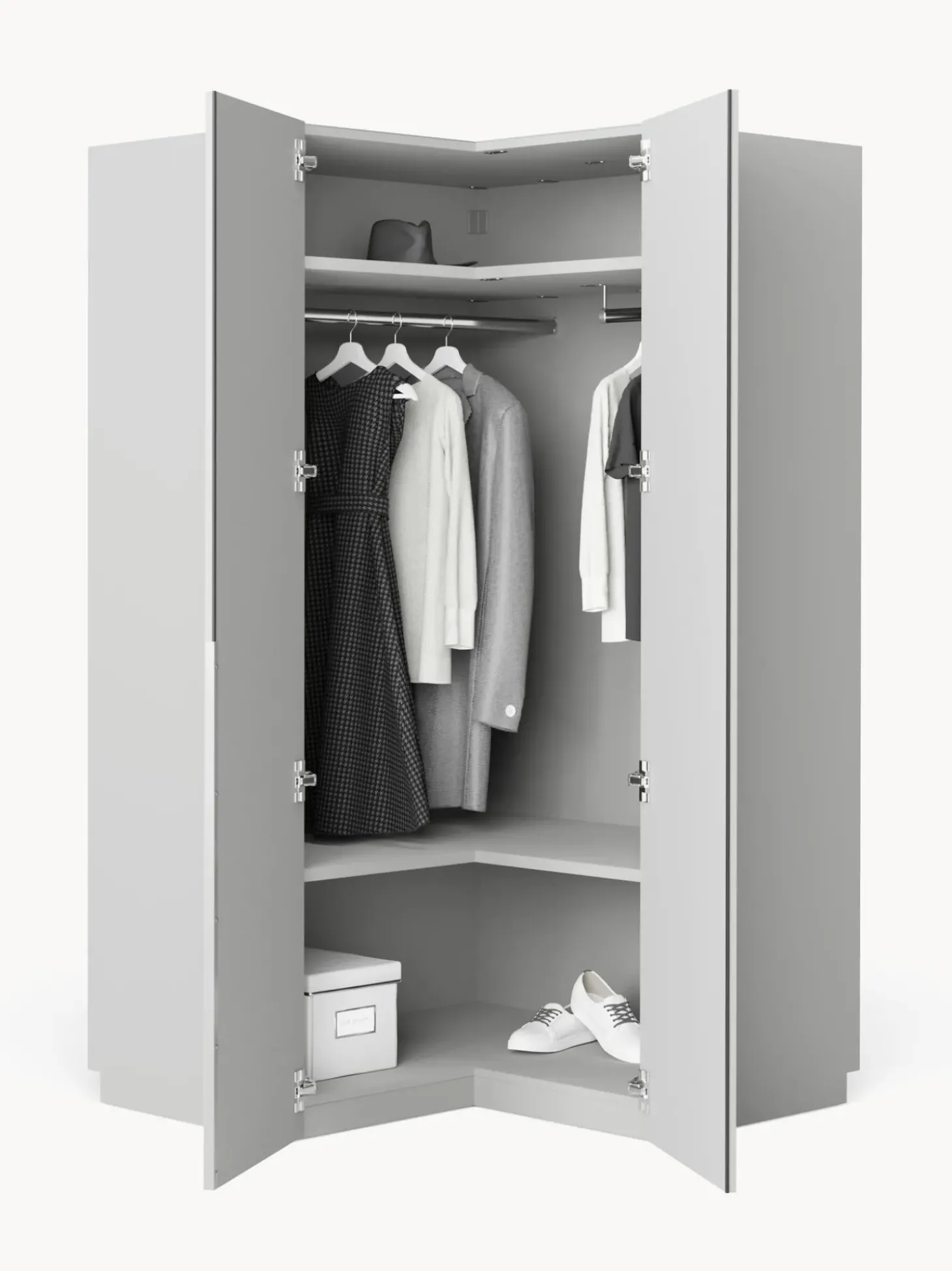 Armadio Angolare Componibile Leon, Larg. 115 Cm, Diverse Varianti