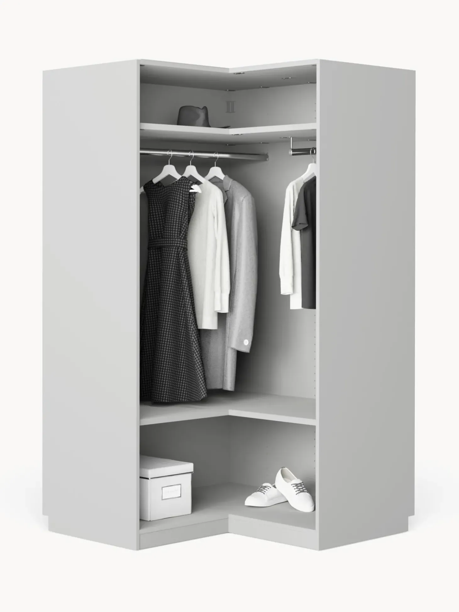 Armadio Angolare Componibile Leon, Larg. 115 Cm, Diverse Varianti