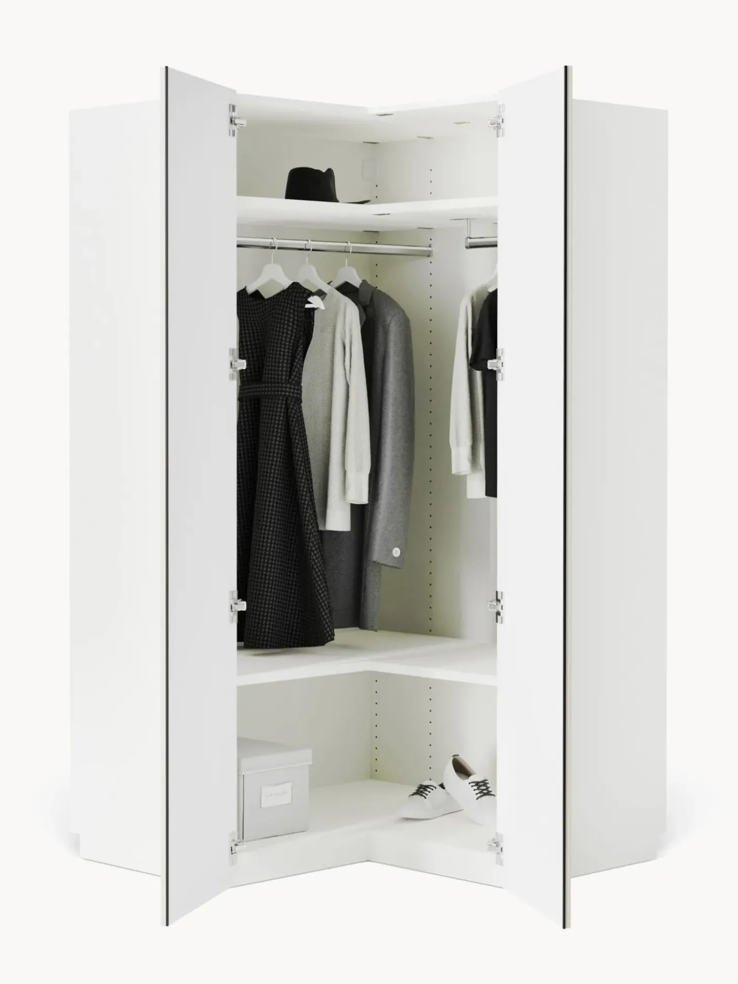 Armadio Angolare Componibile Charlotte, Larg. 115 Cm, Diverse Varianti