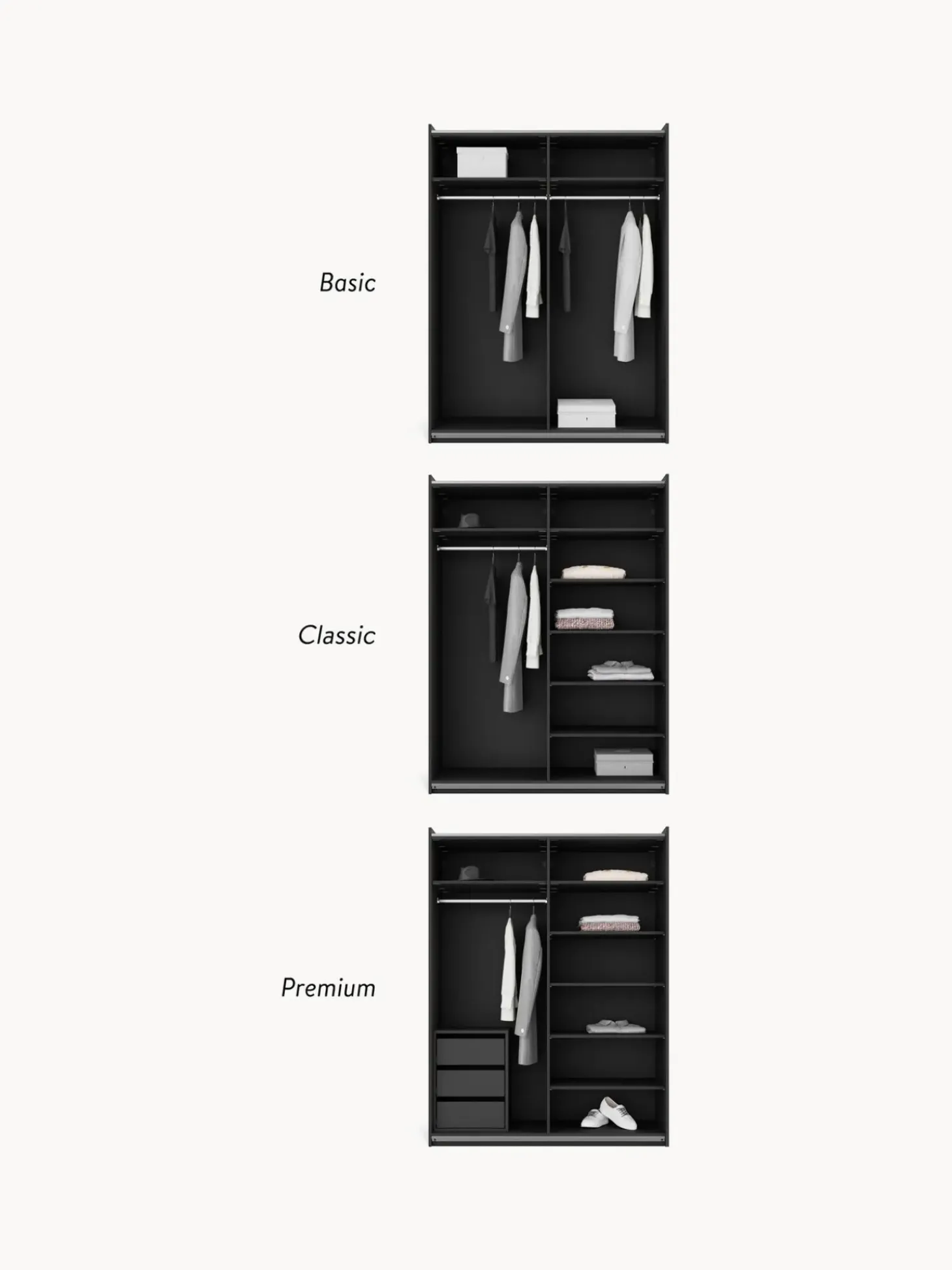 Armadio Componibile Con Ante Battenti Leon, Larg. 150 Cm, Diverse Varianti