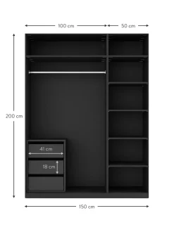 Armadio Componibile Con Ante Battenti Leon, Larg. 150 Cm, In Diverse Varianti