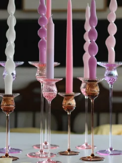 Candelabro In Vetro Soffiato Tulipan