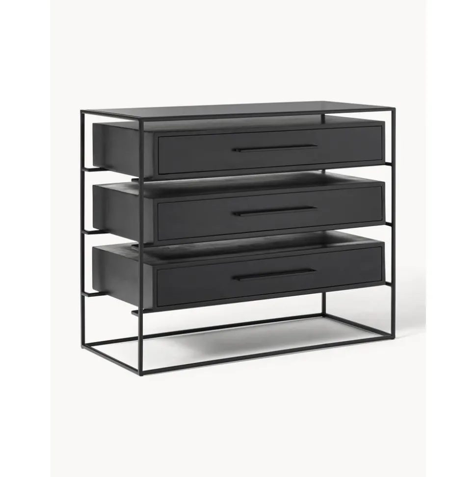 Cassettiera Con Piano In Vetro Lyle