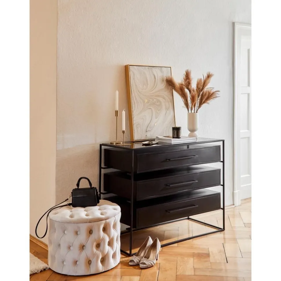 Cassettiera Con Piano In Vetro Lyle