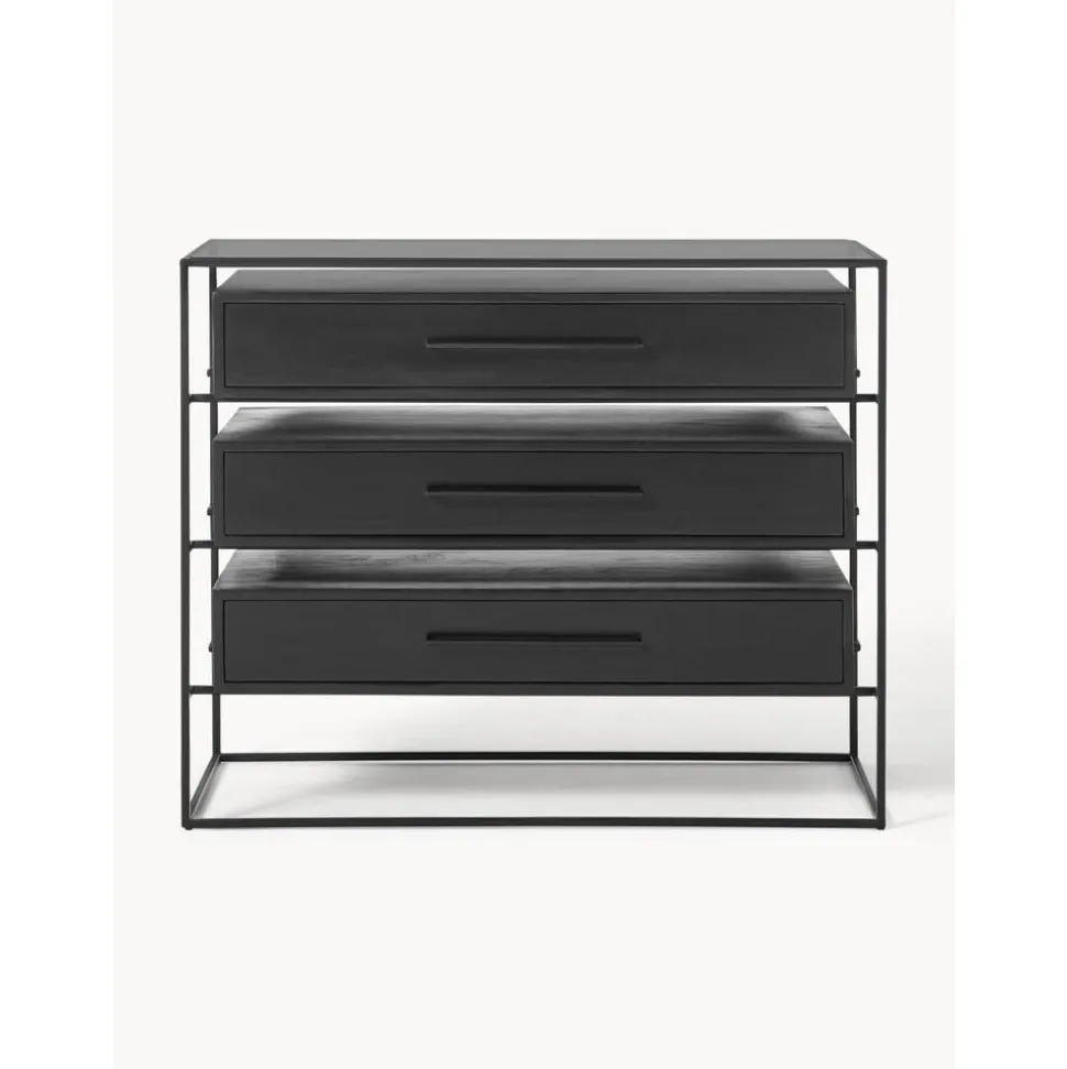 Cassettiera Con Piano In Vetro Lyle