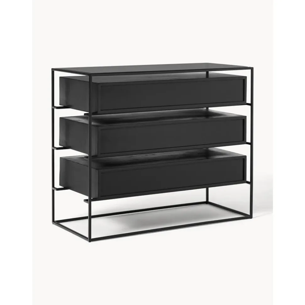 Cassettiera Con Piano In Vetro Lyle