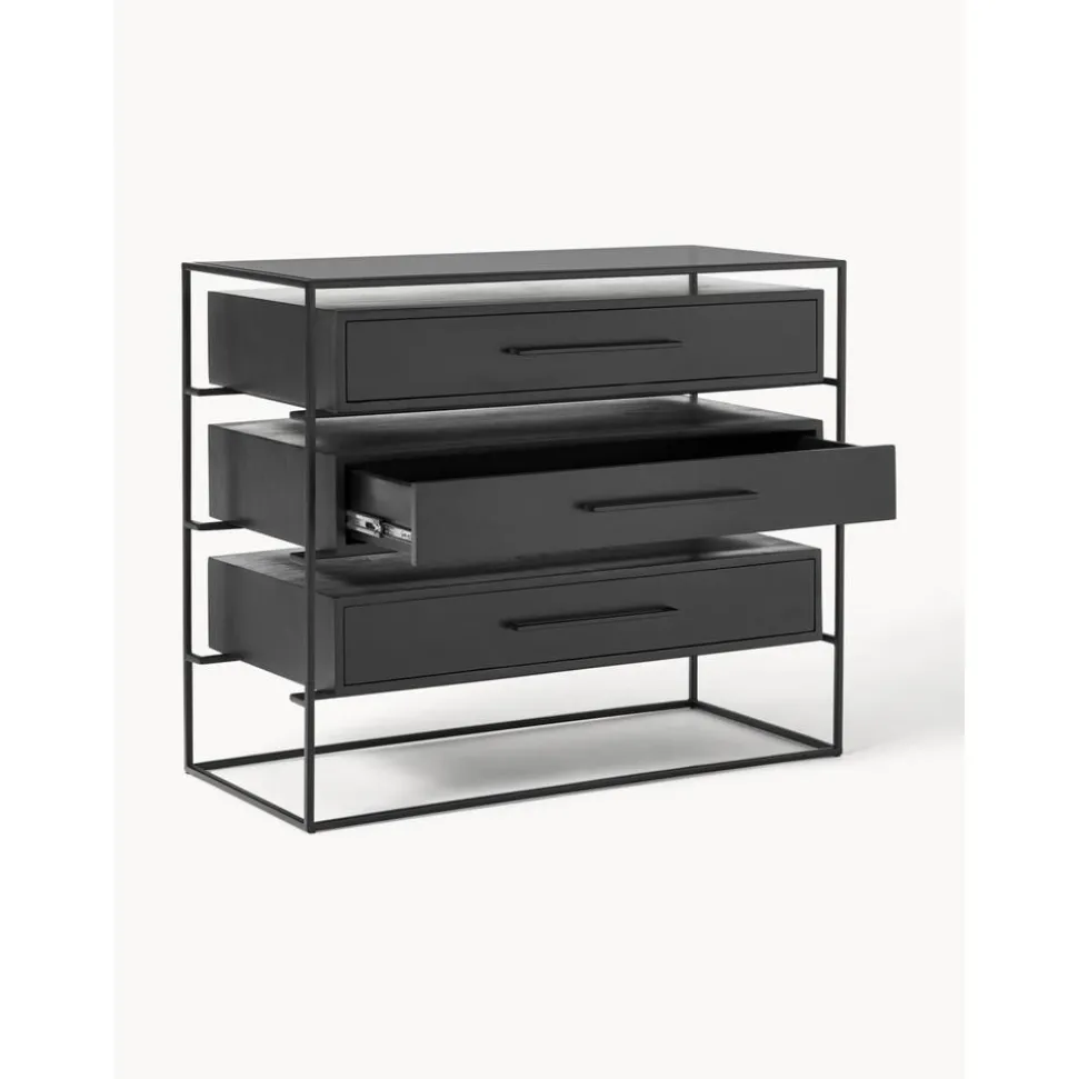 Cassettiera Con Piano In Vetro Lyle