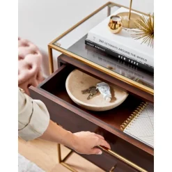 Cassettiera Con Piano In Vetro Lyle