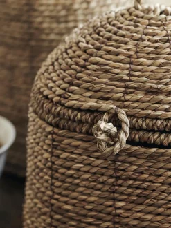 Cestino In Fibra Naturale Con Coperchio Rama