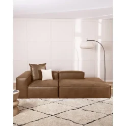 Chaise Longue Componibile In Pelle Riciclata Lennon