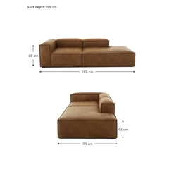 Chaise Longue Componibile In Pelle Riciclata Lennon