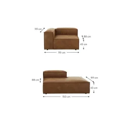 Chaise Longue Componibile In Pelle Riciclata Lennon