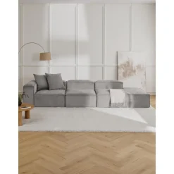 Chaise Longue Xl Componibile In Velluto A Coste Lennon