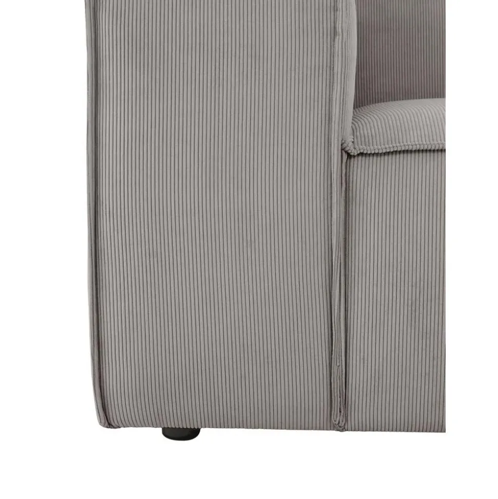 Chaise Longue Xl Componibile In Velluto A Coste Lennon