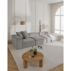 Chaise Longue Xl Componibile In Velluto A Coste Lennon