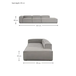 Chaise Longue Xl Componibile In Velluto A Coste Lennon