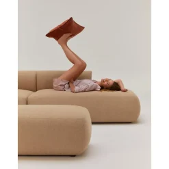 Chaise Longue Xl Componibile In Boucle Sofia