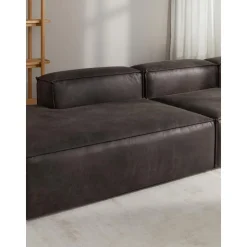 Chaise Longue Xl Componibile In Pelle Riciclata Lennon