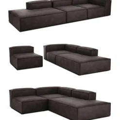 Chaise Longue Xl Componibile In Pelle Riciclata Lennon