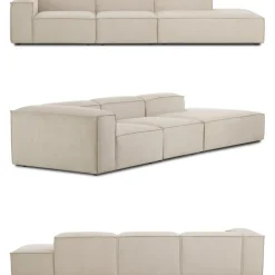 Chaise Longue Xl Componibile In Velluto A Coste Lennon