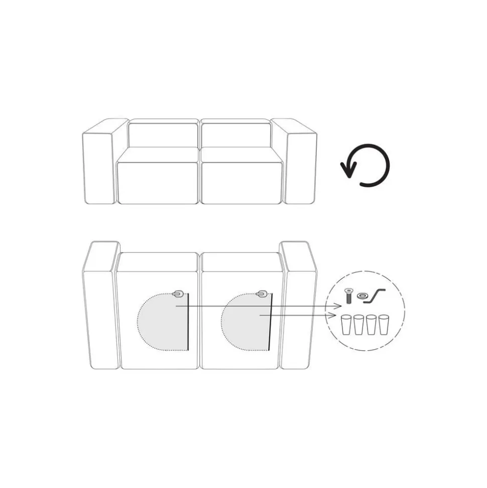 Chaise Longue Xl Componibile In Pelle Riciclata Lennon