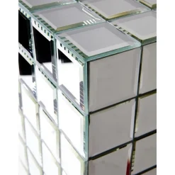 Colonna Decorativa Con Mosaico A Specchio Disco