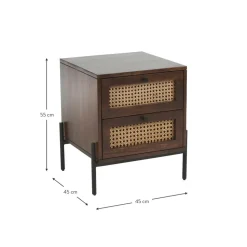 Comodino Con Cassetti Marrone Scuro Vienna