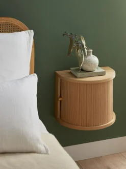 Comodino Da Parete Con Frontale Scanalato Calary