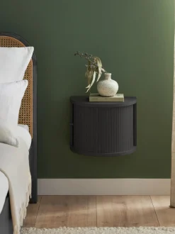 Comodino Da Parete Con Frontale Scanalato Calary