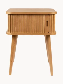 Comodino In Legno Con Anta Scorrevole E Frontale Scanalato Barbier