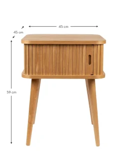 Comodino In Legno Con Anta Scorrevole E Frontale Scanalato Barbier