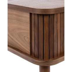 Comodino In Legno Con Anta Scorrevole E Frontale Scanalato Barbier