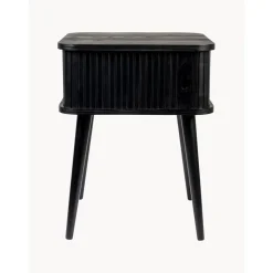 Comodino In Legno Con Anta Scorrevole E Frontale Scanalato Barbier