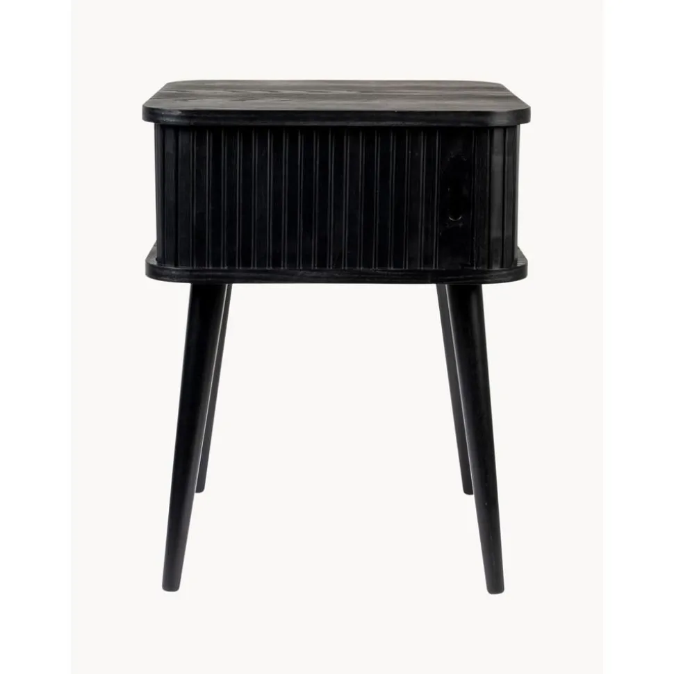 Comodino In Legno Con Anta Scorrevole E Frontale Scanalato Barbier