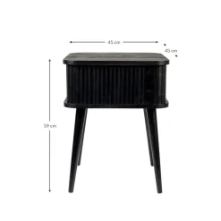 Comodino In Legno Con Anta Scorrevole E Frontale Scanalato Barbier