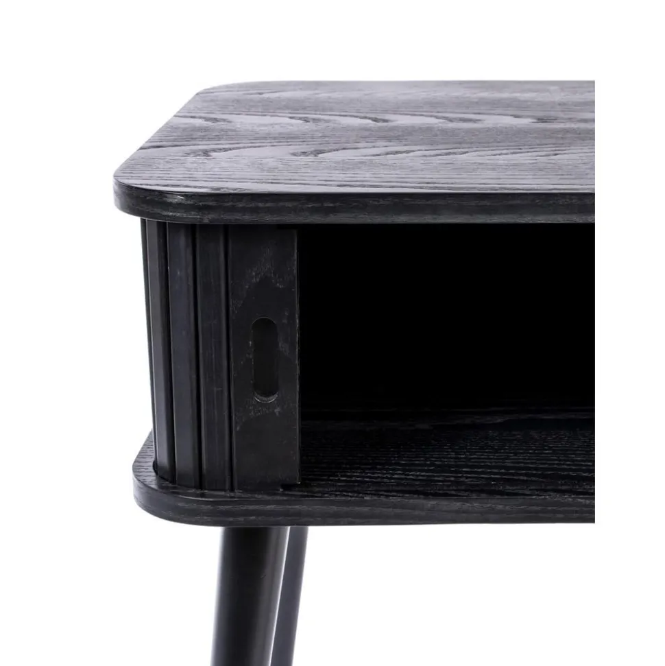 Comodino In Legno Con Anta Scorrevole E Frontale Scanalato Barbier