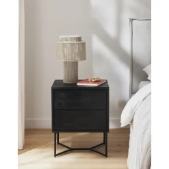 Comodino In Legno Di Mango Massiccio Con Cassetti Luca