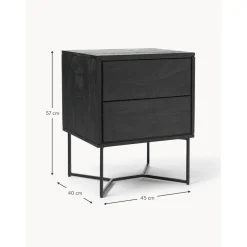 Comodino In Legno Di Mango Massiccio Con Cassetti Luca