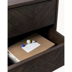 Comodino In Legno Di Mango Massiccio Con Cassetti Luca