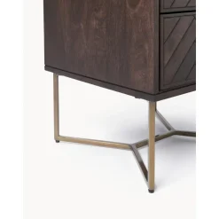 Comodino In Legno Di Mango Massiccio Con Cassetti Luca