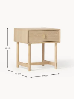 Comodino In Legno Di Quercia Con Cassetto Diana