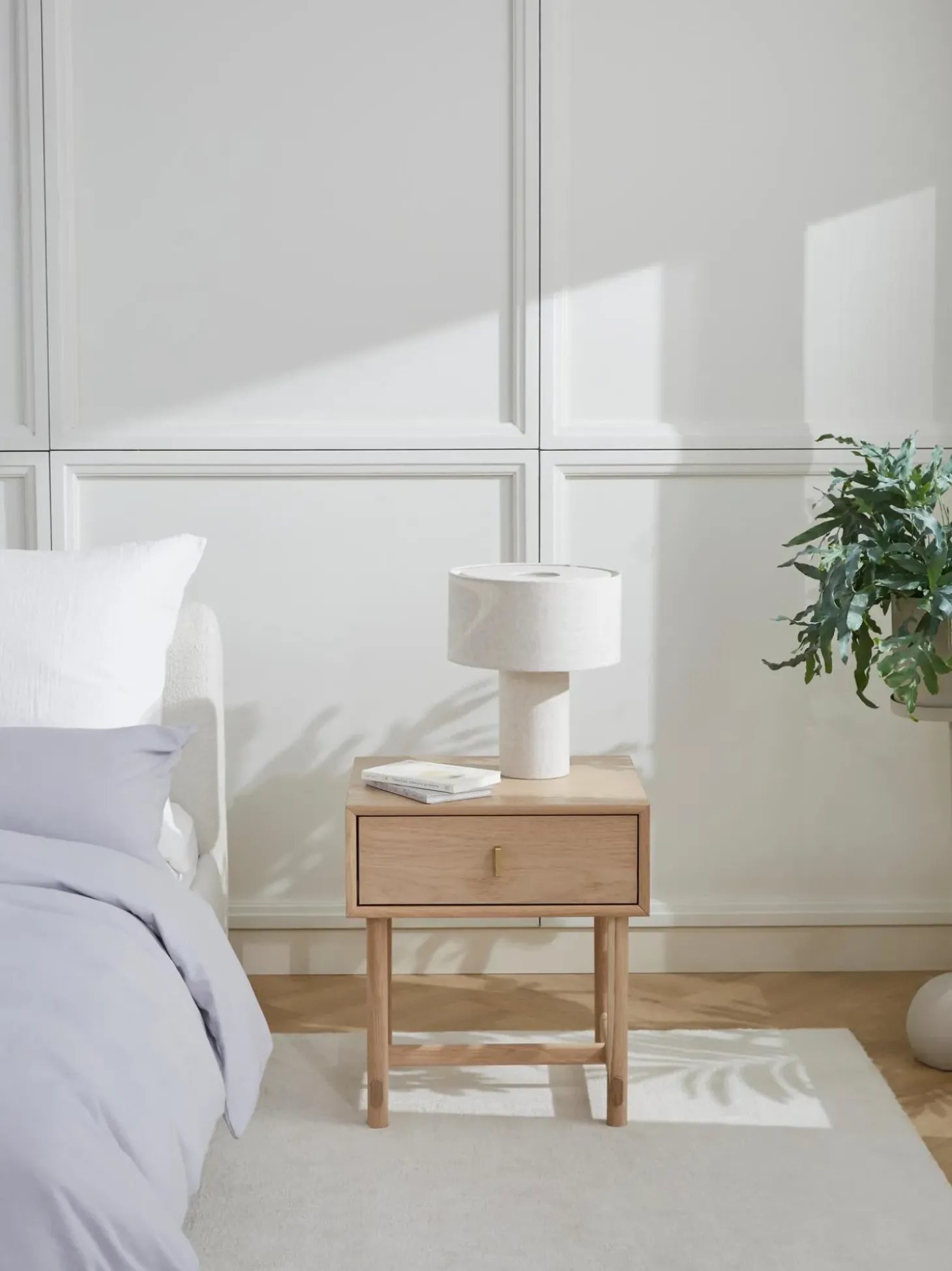 Comodino In Legno Di Quercia Con Cassetto Diana