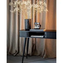 Consolle In Legno Con Vano Portaoggetti E Frontale Scanalato Barbier