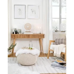 Consolle In Legno Con Vano Portaoggetti E Frontale Scanalato Barbier