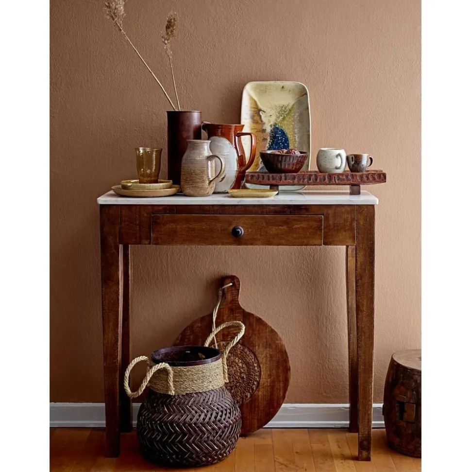 Consolle In Legno Di Mango Con Piano In Marmo Hauge